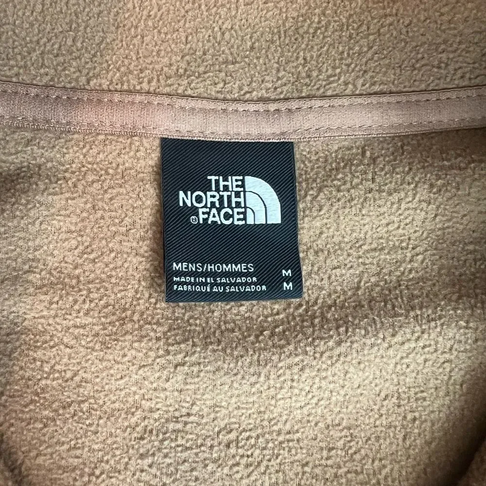 The North Face Mens Fleece Sweatshirt High-Neck 1/4 Zip Pullover Brown Size M